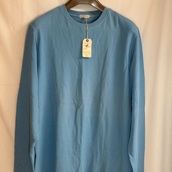 NWT Peter Millar Men's Antique Wash Crew Neck Long Sleeves Pullover - Blue - XXL - Picture 1 of 4